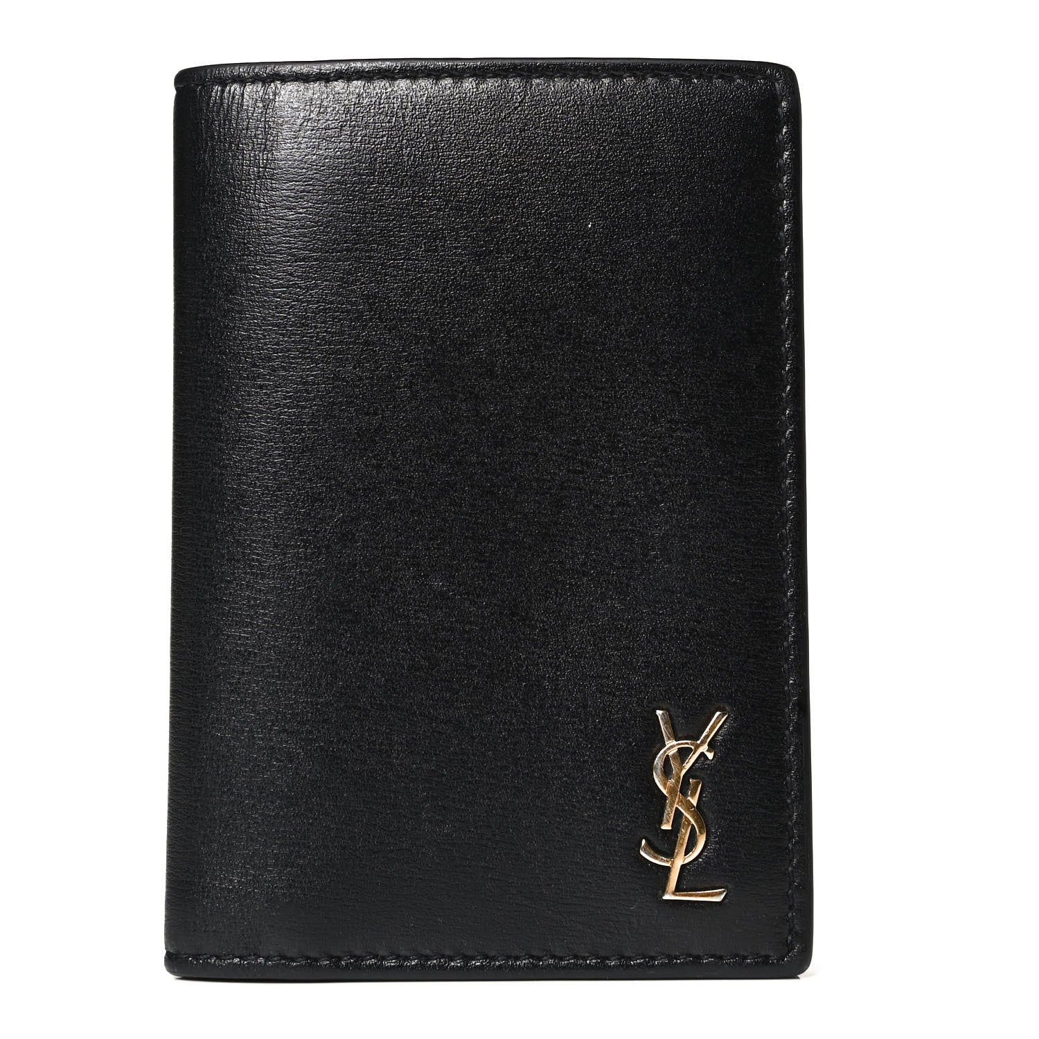 Saint Laurent Calfskin Techno Credit Card Wallet Black 1 of 7