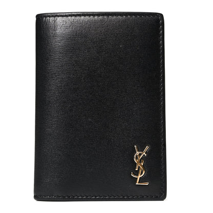 Saint Laurent Calfskin Techno Credit Card Wallet Black 1 of 7