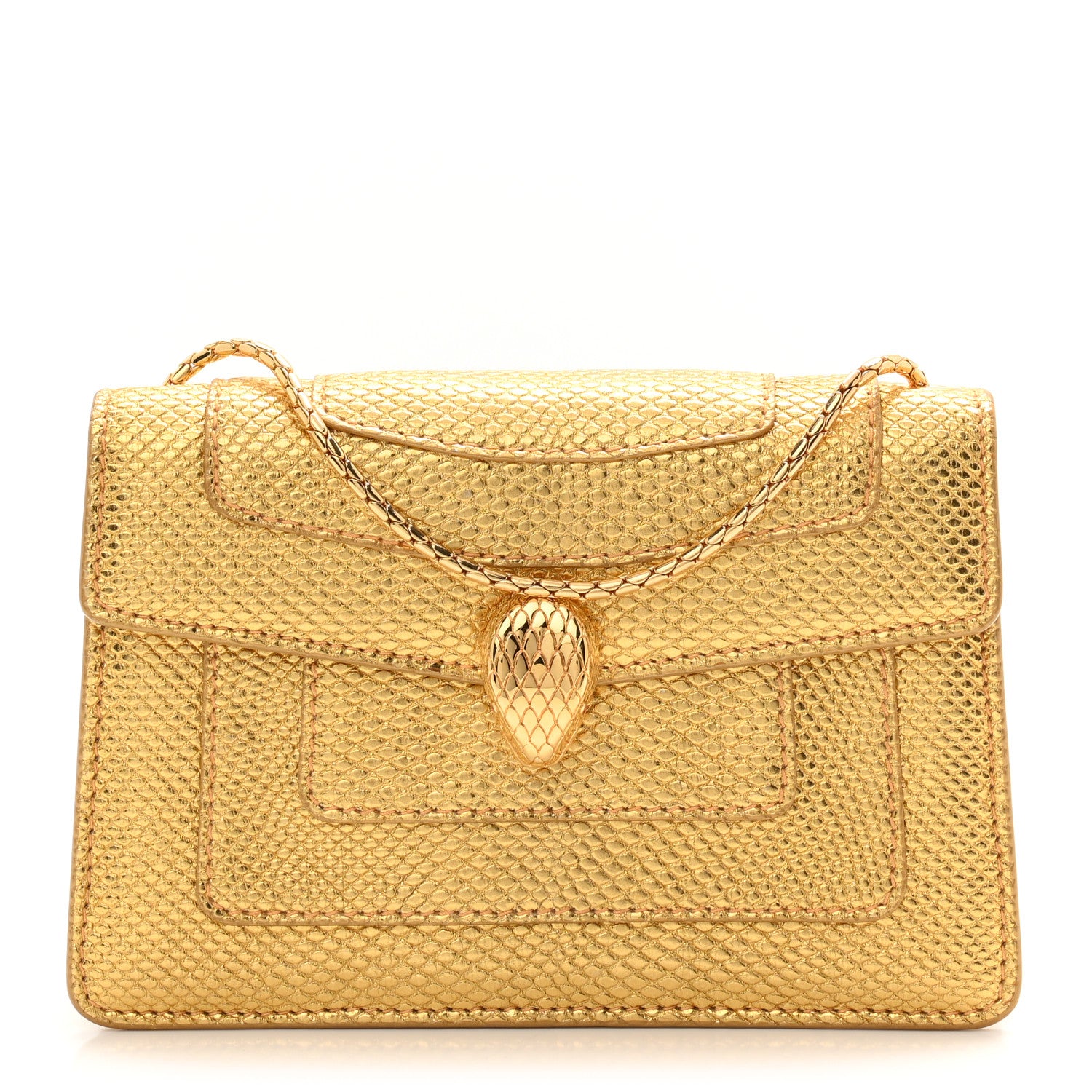 Bulgari Metallic Karung Serpenti Forever Crossbody Gold 1 of 10