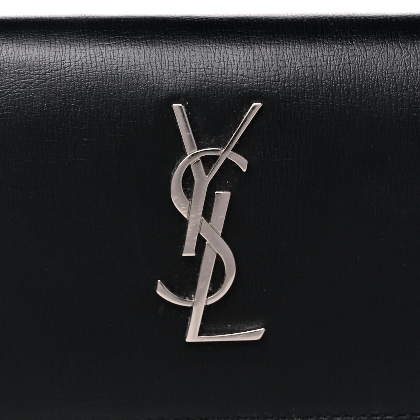 Calfskin Monogram Flap Wallet Black