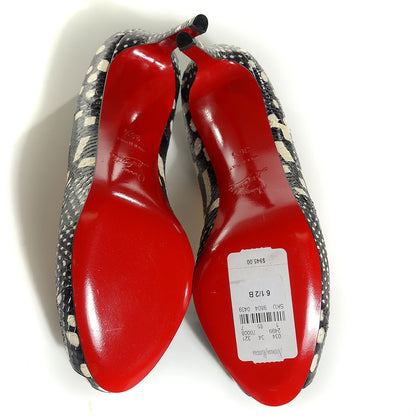 Christian Louboutin Watersnake Patchwork No Matter 85 Pumps 36.5 Black White 5 of 7