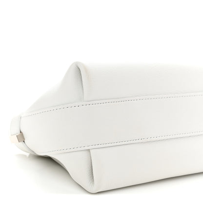 Salvatore Ferragamo Calfskin Small Hug Pouch White 8 of 9