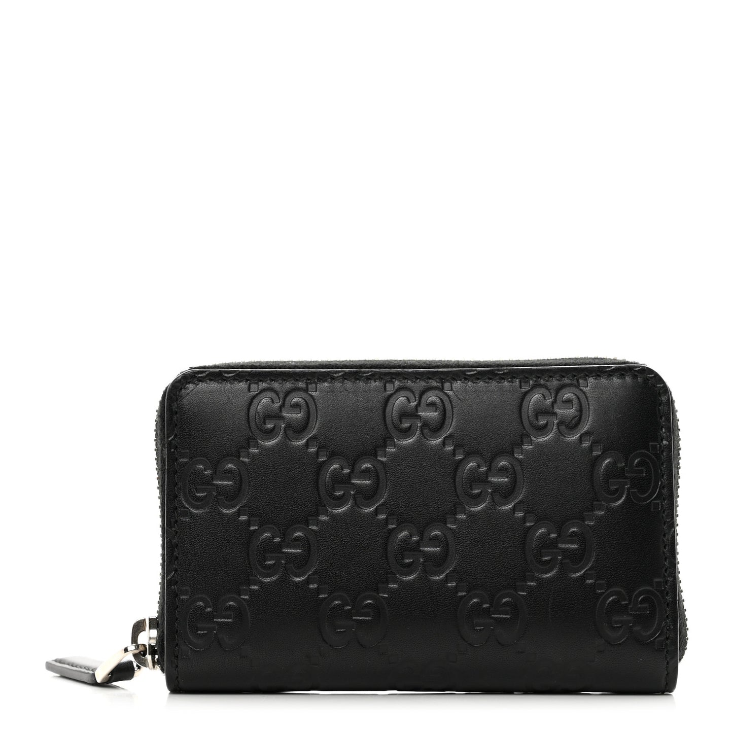 Guccissima Zip Around Card Case Black