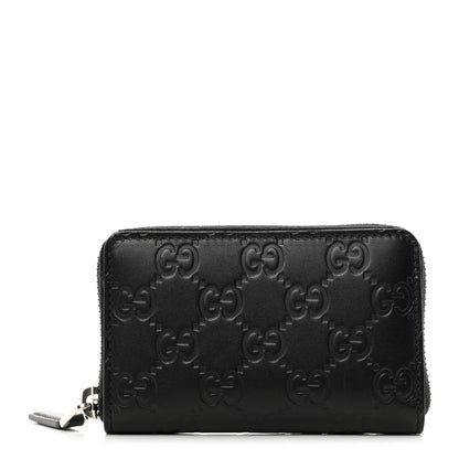 Gucci Guccissima Zip Around Card Case Black 1 of 8