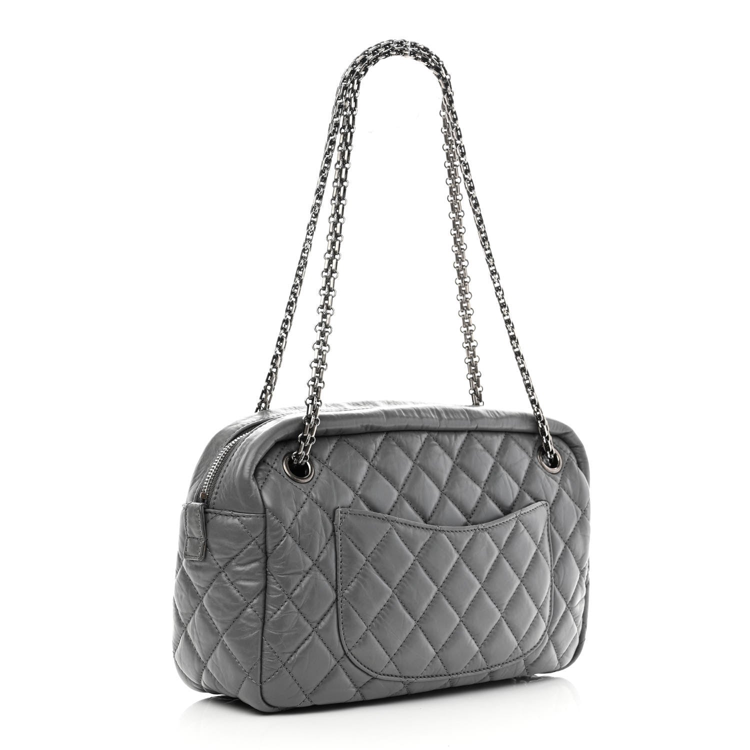 Chanel Aged Calfskin Quilted Medium Reissue Camera Case Grey 3 of 10