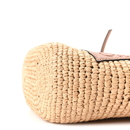 Loewe Calfskin Raffia Slit Pochette Bag Natural Tan 10 of 11