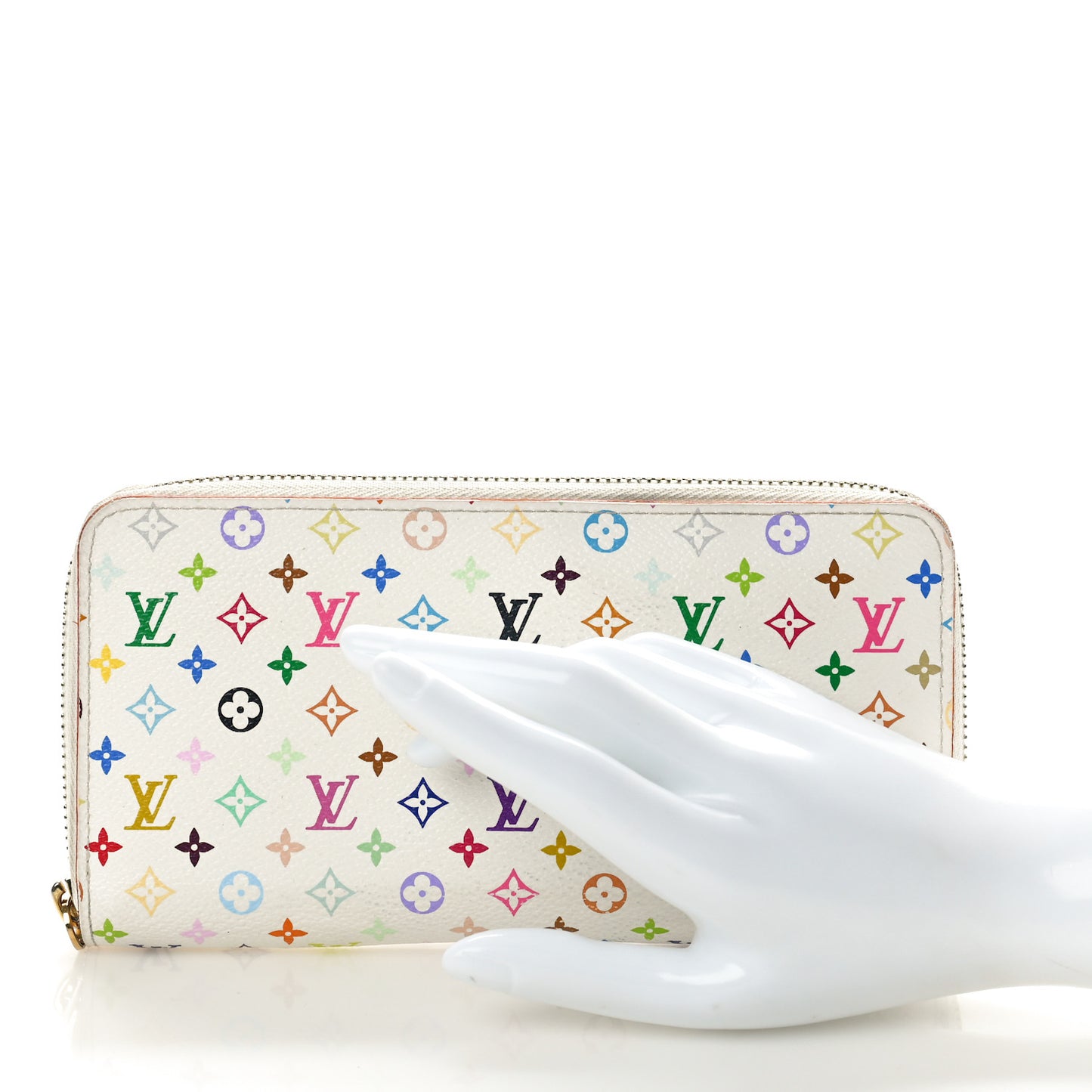 Monogram Multicolor Zippy Wallet White Litchi
