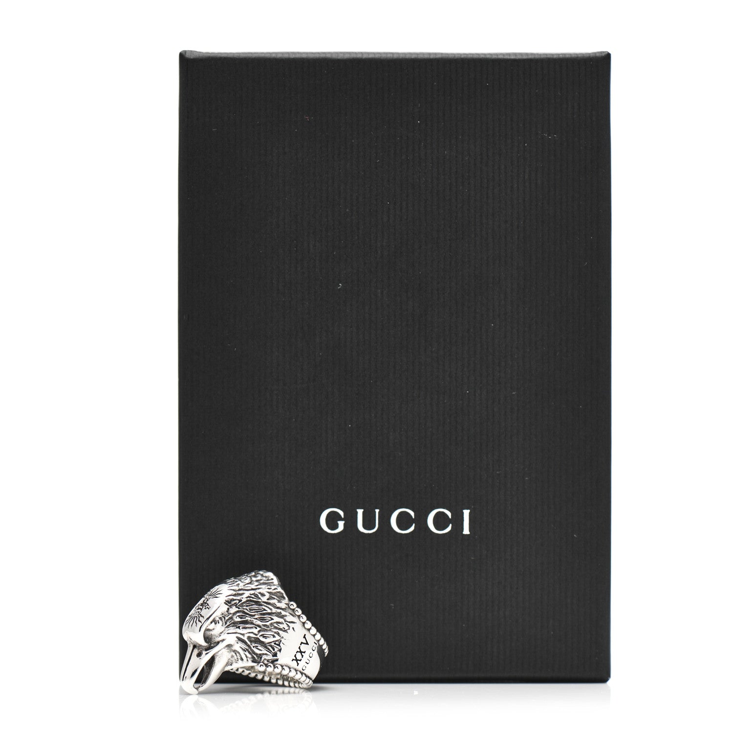 Gucci Sterling Silver Large Anger Forest Eagle Head Ring 50 5.5 7 of 7