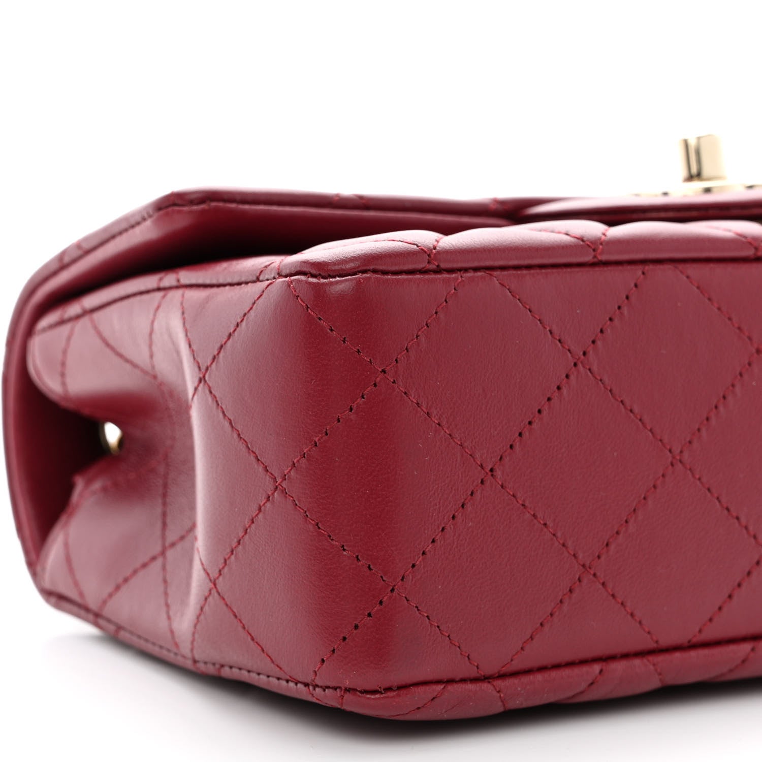 Chanel Lambskin Quilted Mini Rectangular Flap Burgundy 9 of 11