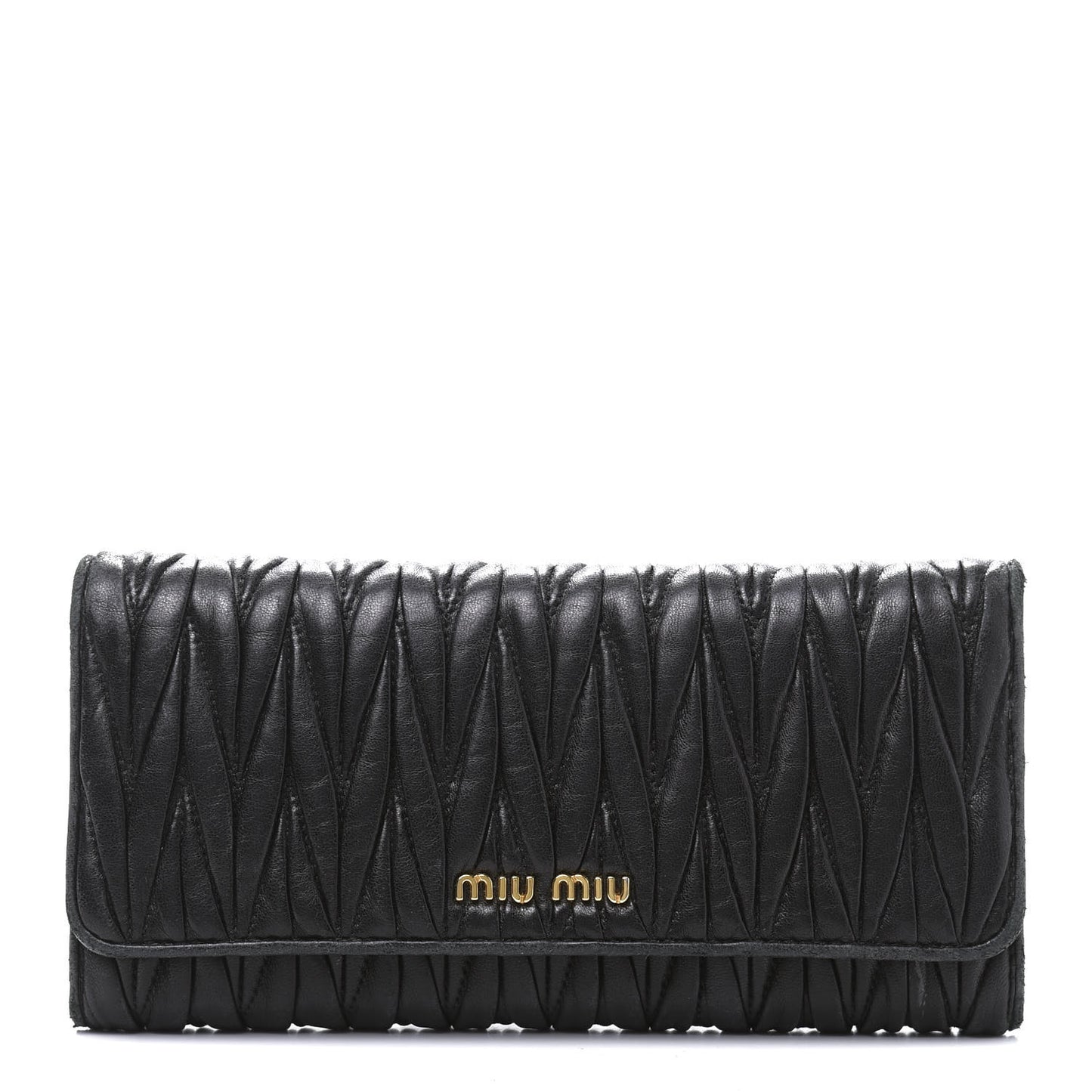 Nappa Matelasse Flap Wallet Black