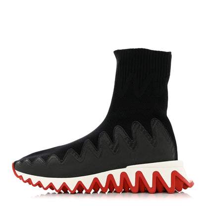 Christian Louboutin Knit Mesh Sharky Sock Sneakers 37 Black 1 of 8
