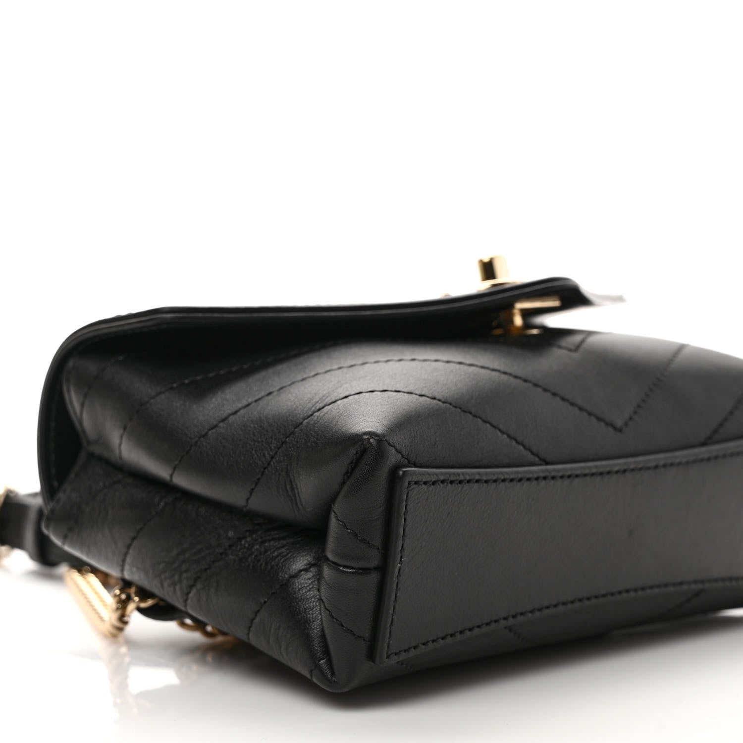 Chanel Calfskin Chevron Stitched Coco Waist Bag Black 8 of 9