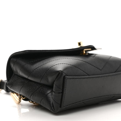 Chanel Calfskin Chevron Stitched Coco Waist Bag Black 8 of 9