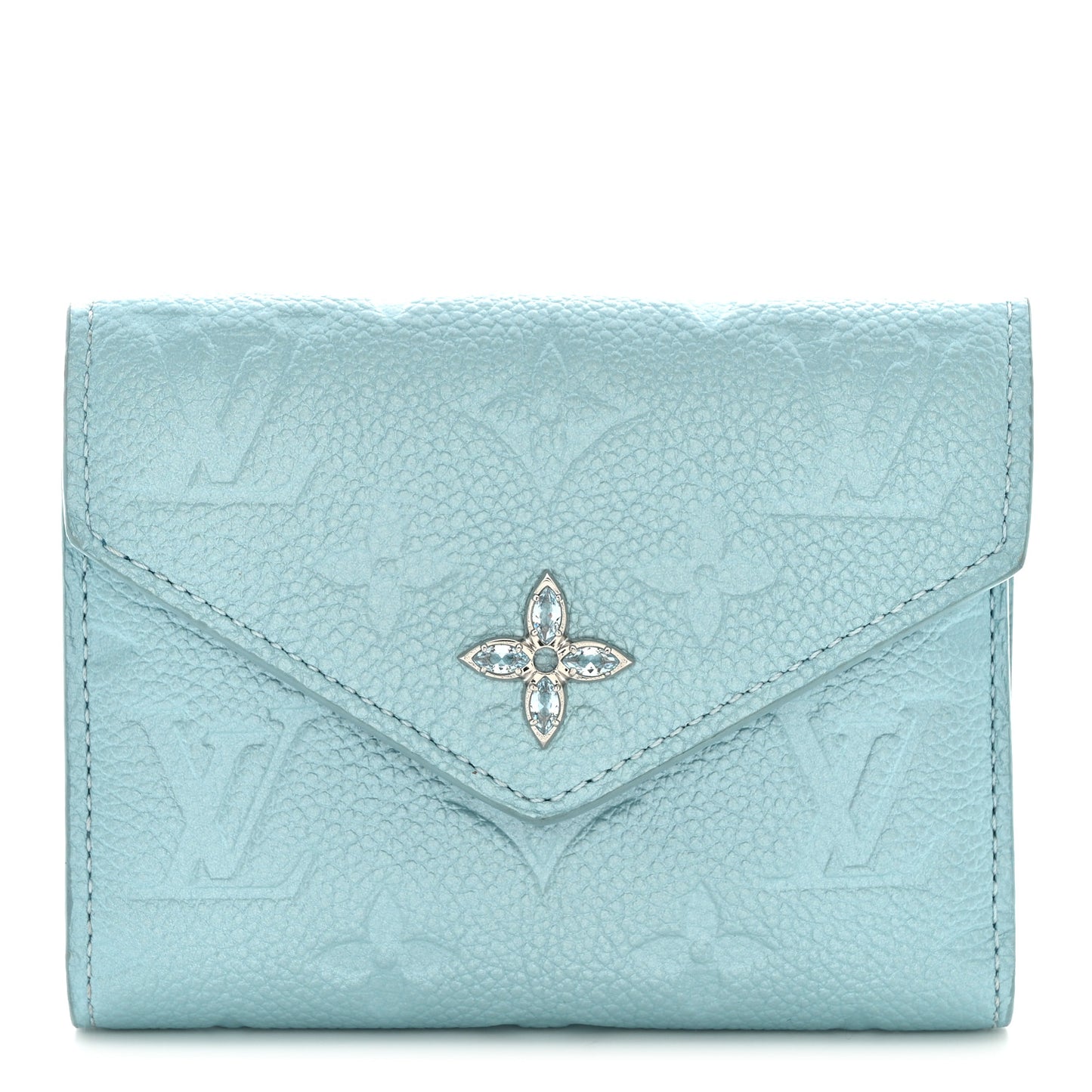 Empreinte Monogram Flower Victorine Wallet Azur Frost