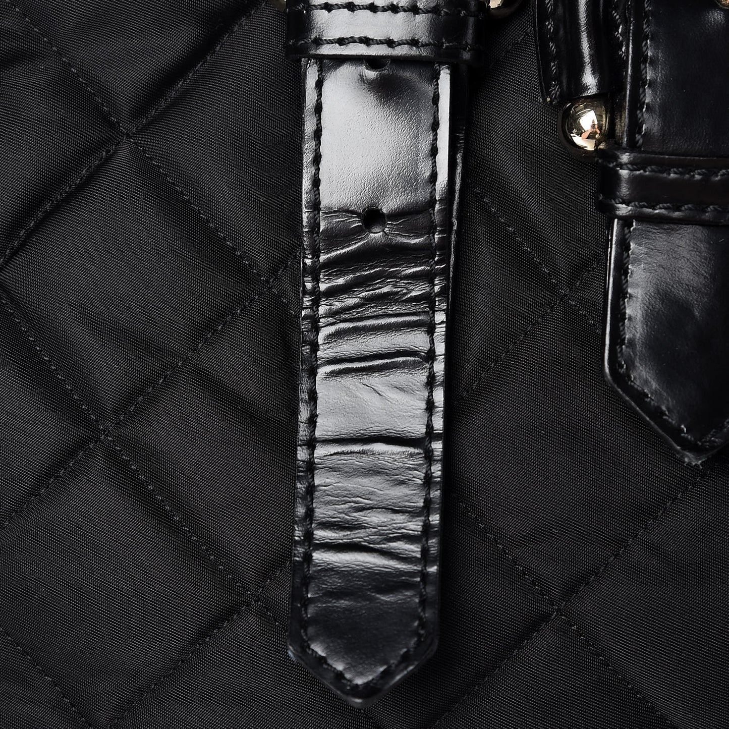 Nylon Quilted Tote Black