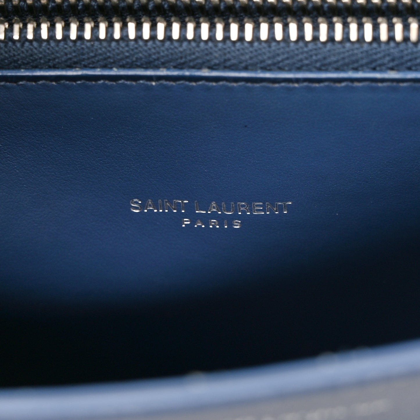 Grained Calfskin Topstitch Baby Sac De Jour Denim