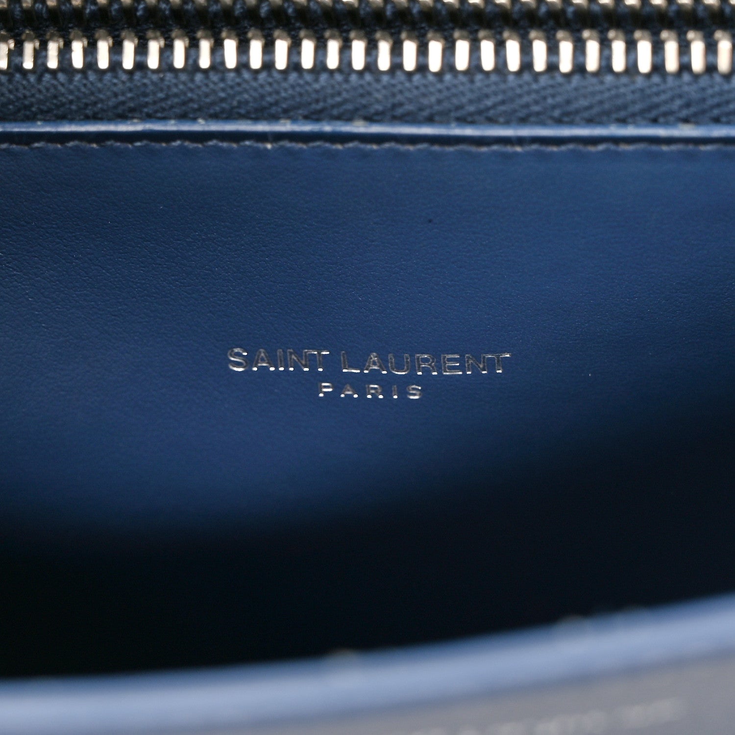Saint Laurent Grained Calfskin Topstitch Baby Sac De Jour Denim 9 of 15