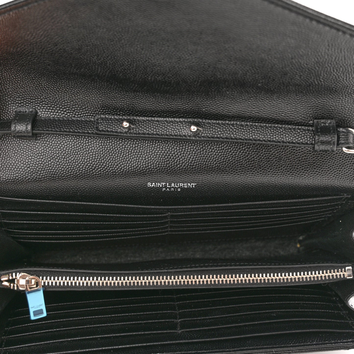 Grain De Poudre Matelasse Chevron Monogram Chain Wallet Black