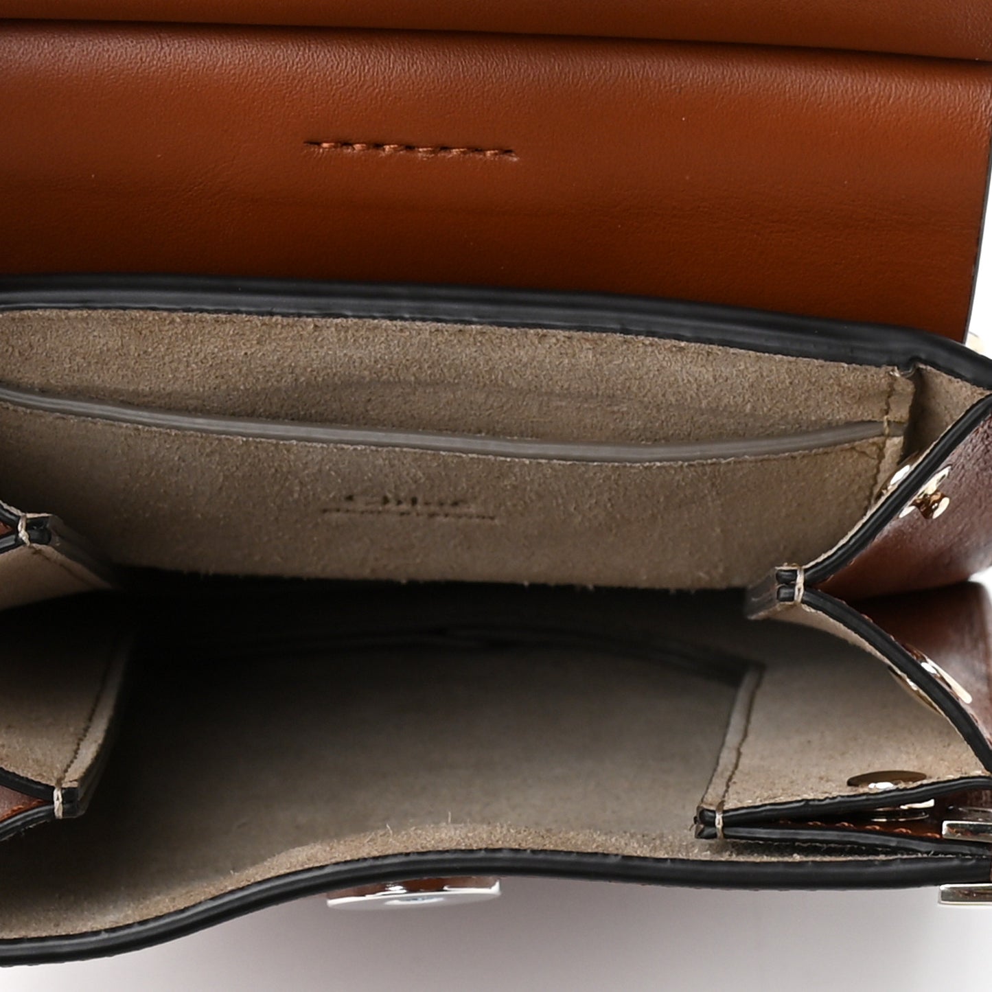 Suede Calfskin Mini Faye Bracelet Bag Tobacco