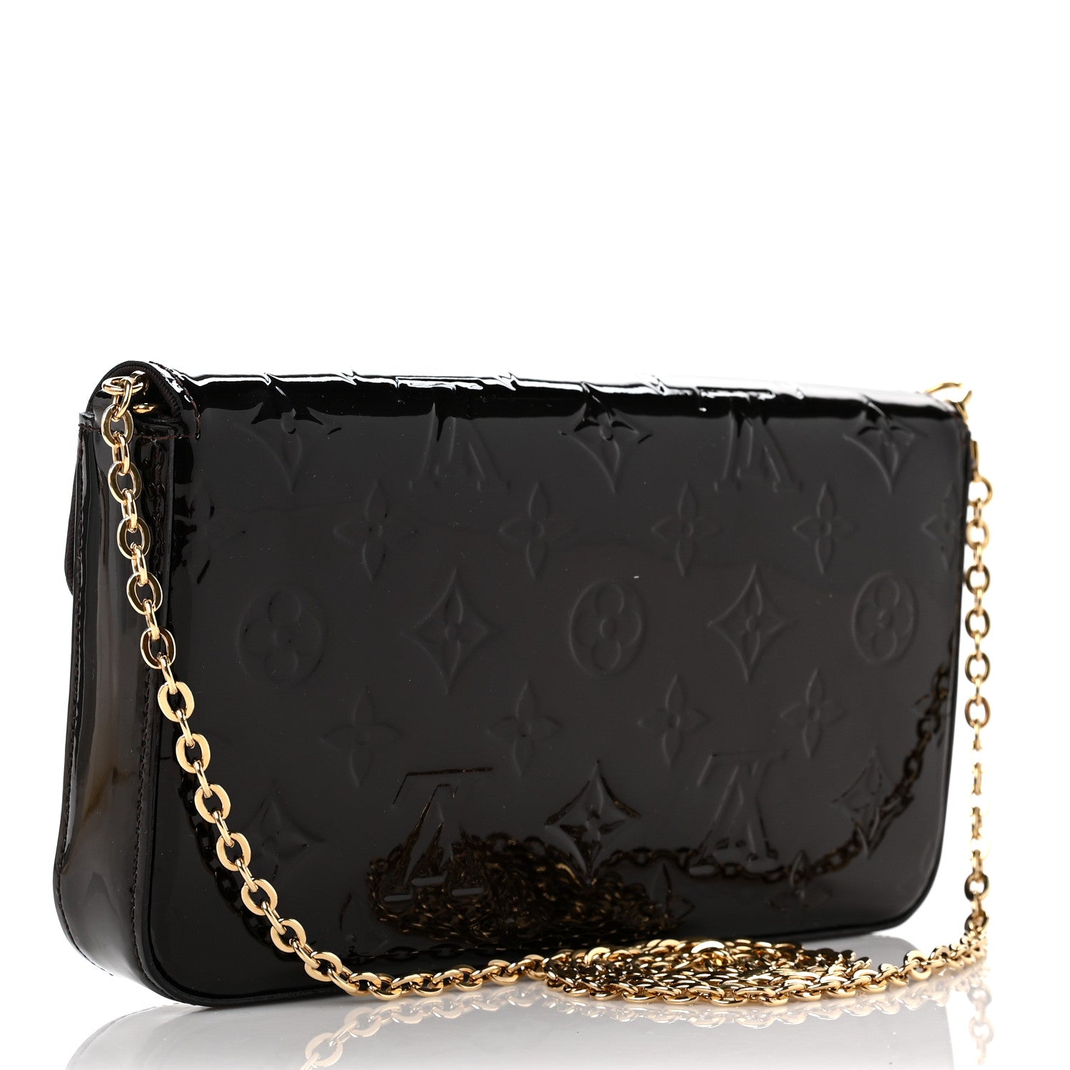Louis Vuitton Vernis Pochette Felicie Chain Wallet Amarante 4 of 9