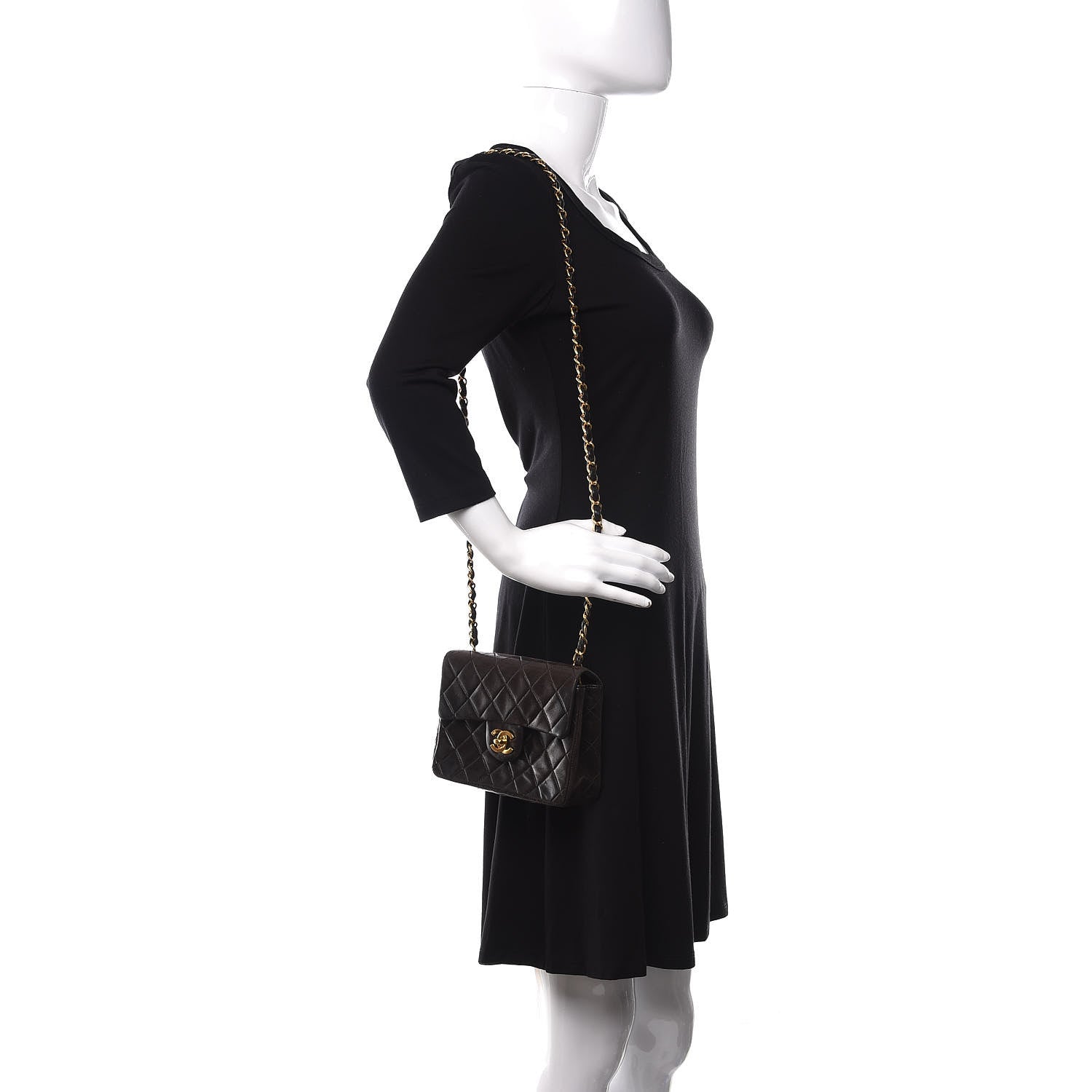 Chanel Lambskin Mini Square Flap Brown 3 of 9