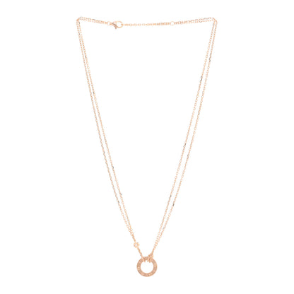 Cartier 18K Pink Gold 1 Diamond 1 Pink Sapphire LOVE Necklace 3 of 4