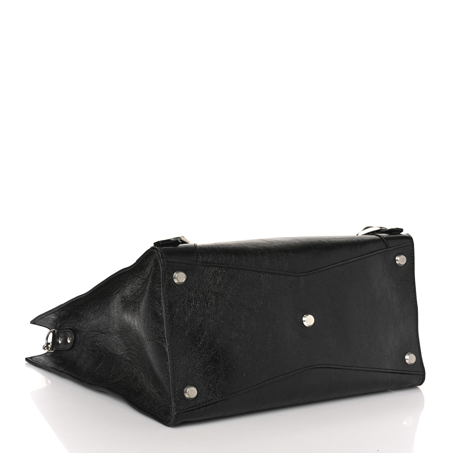 Balenciaga Agneau Arena Neo Classic Silver Hardware Large Upside Down Tote Black 4 of 8