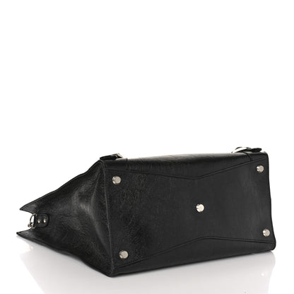 Balenciaga Agneau Arena Neo Classic Silver Hardware Large Upside Down Tote Black 4 of 8