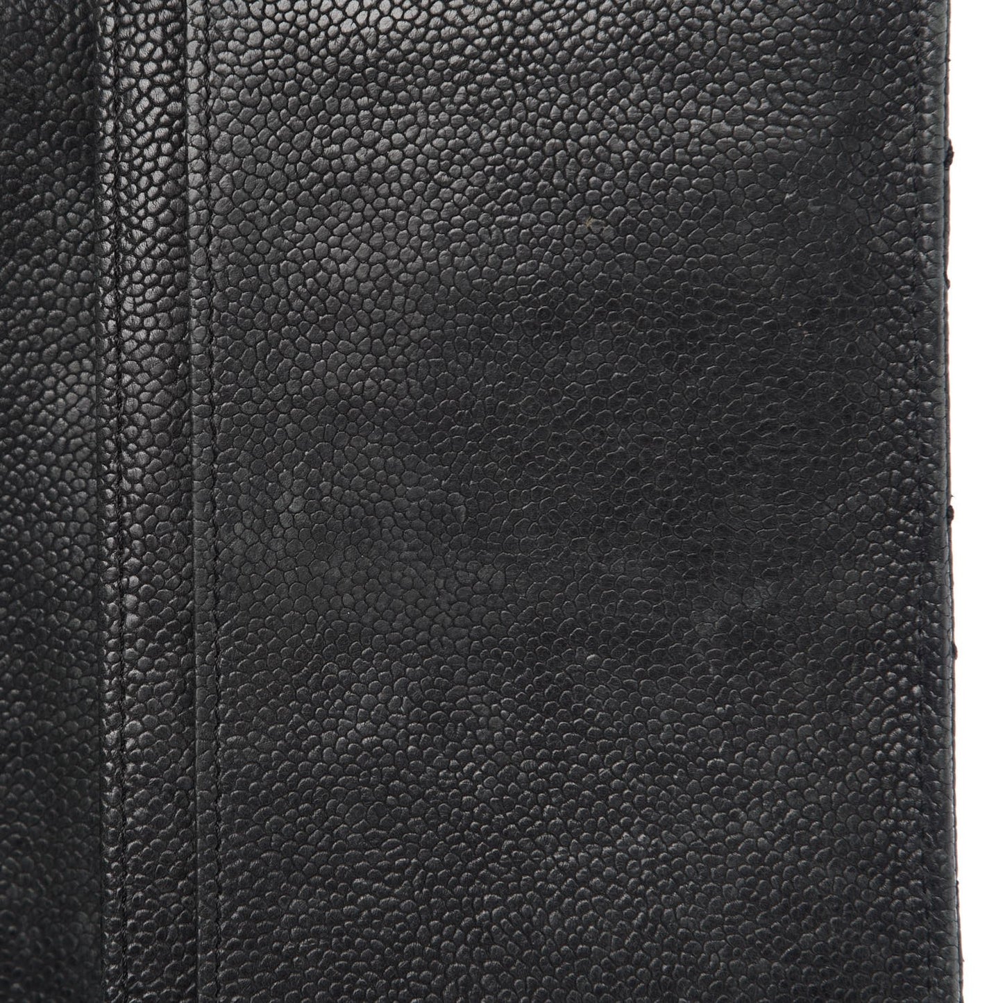 Distressed Caviar Stitched Outdoor Yen Wallet Black
