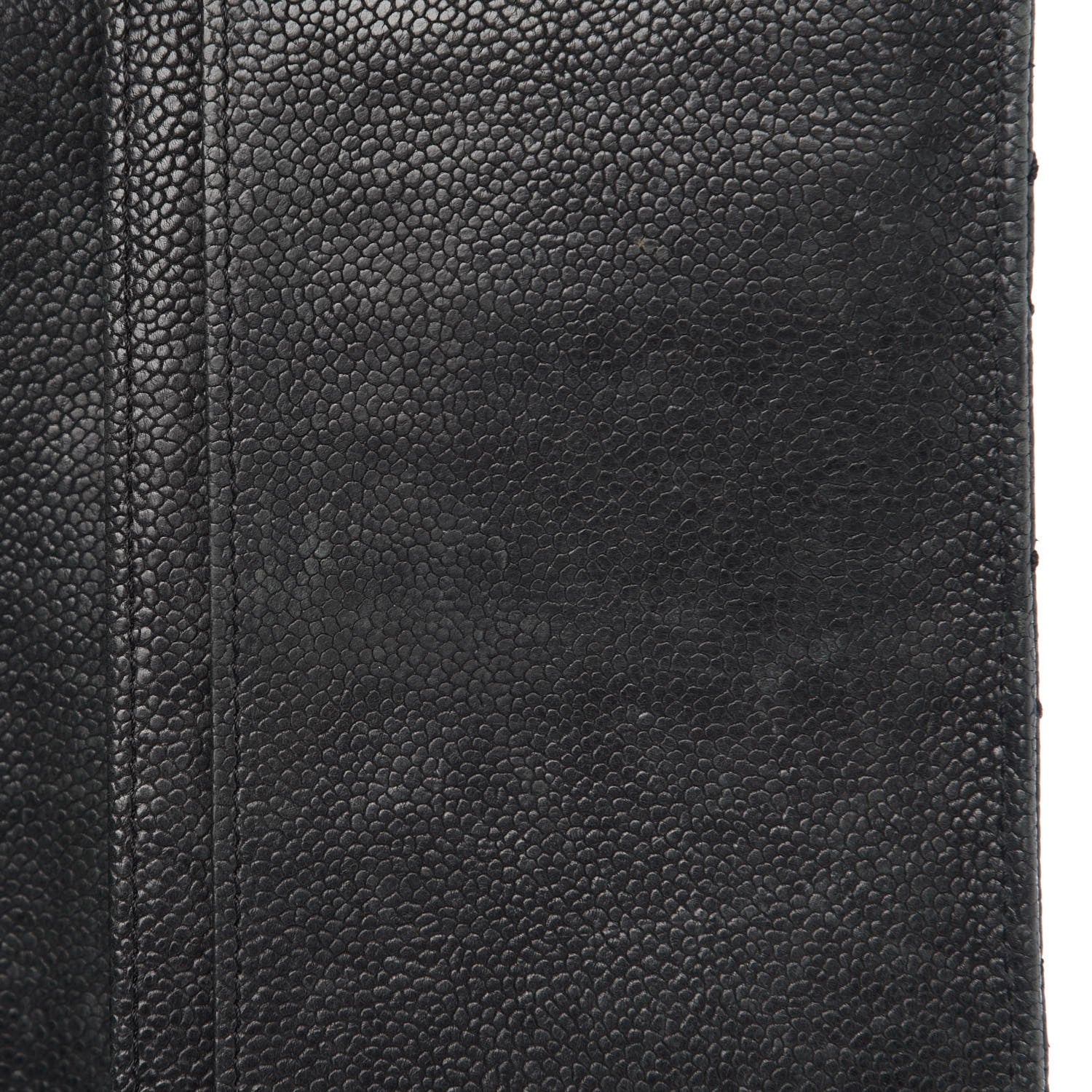 Chanel Distressed Caviar Stitched Outdoor Yen Wallet Black 9 of 13