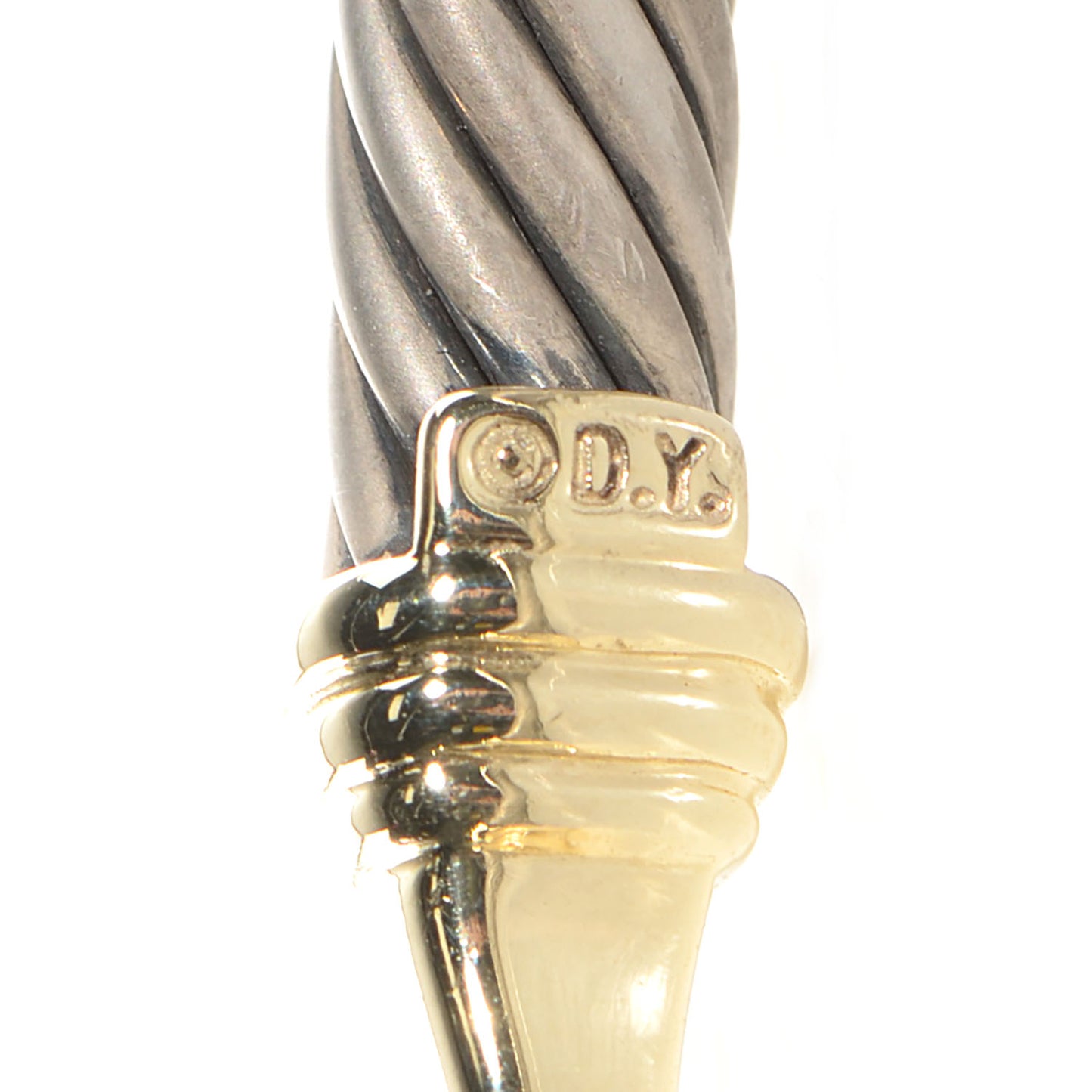 Sterling Silver 14K Yellow Gold 5mm Cable Classic Buckle Bracelet