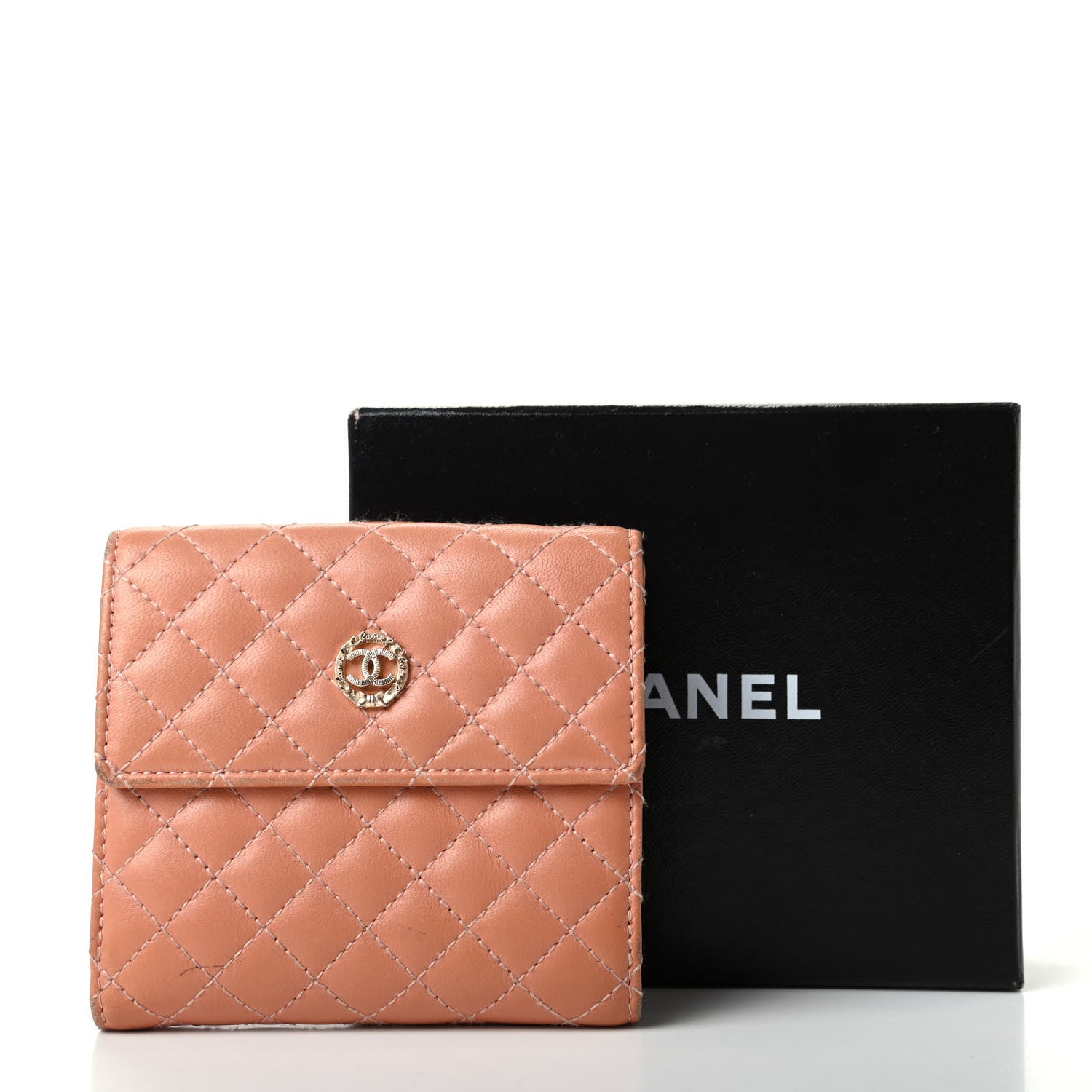 Chanel Lambskin Micro Quilted Compact French Wallet Dark Beige 8 of 11