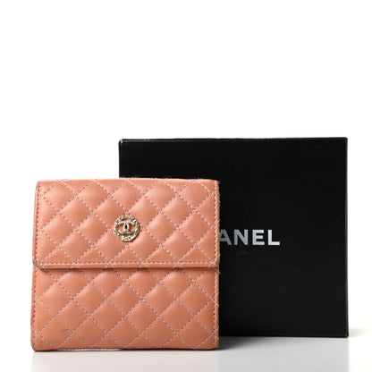 Chanel Lambskin Micro Quilted Compact French Wallet Dark Beige 8 of 11