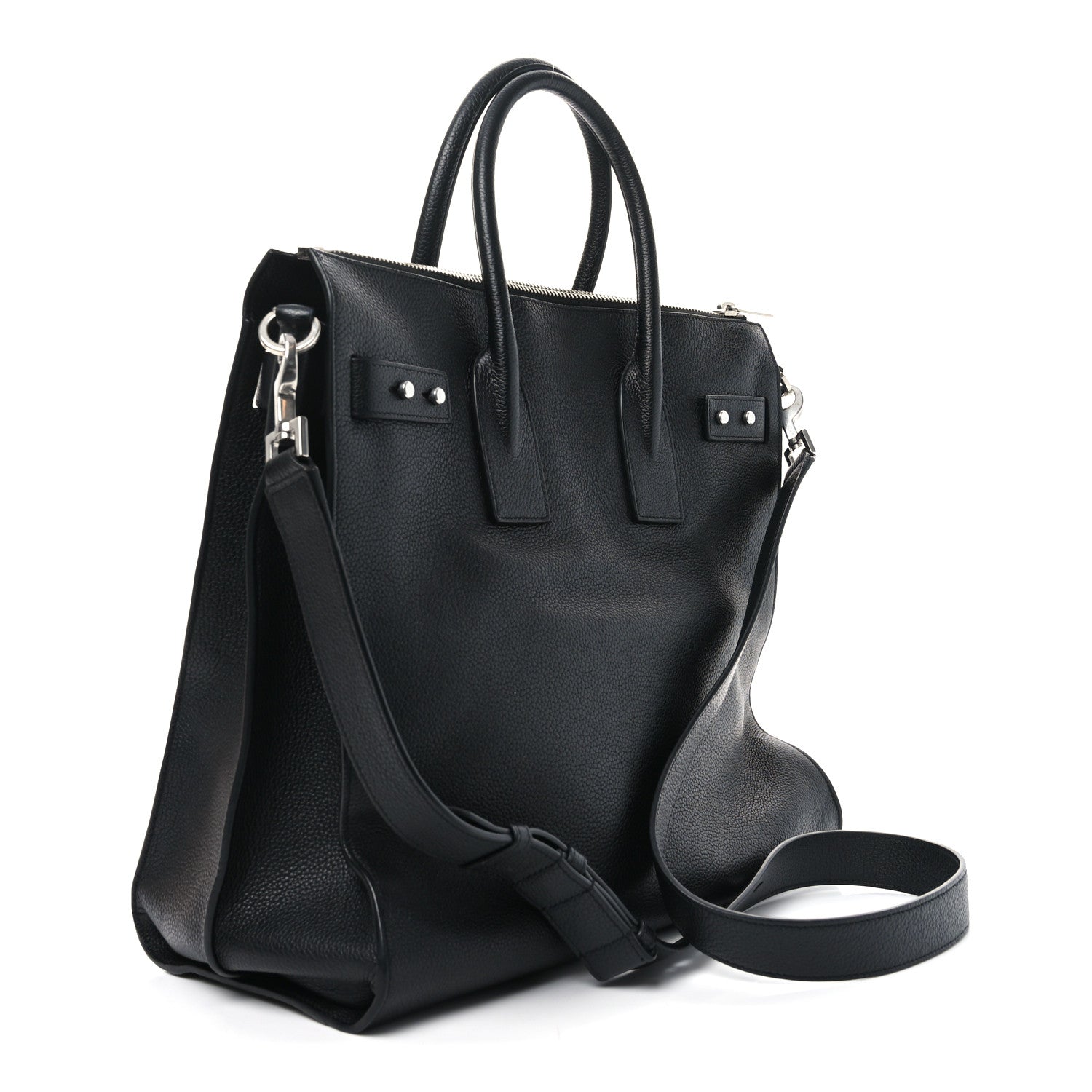 Saint Laurent Grained Calfskin Sac De Jour Souple North South Tote Black 3 of 9
