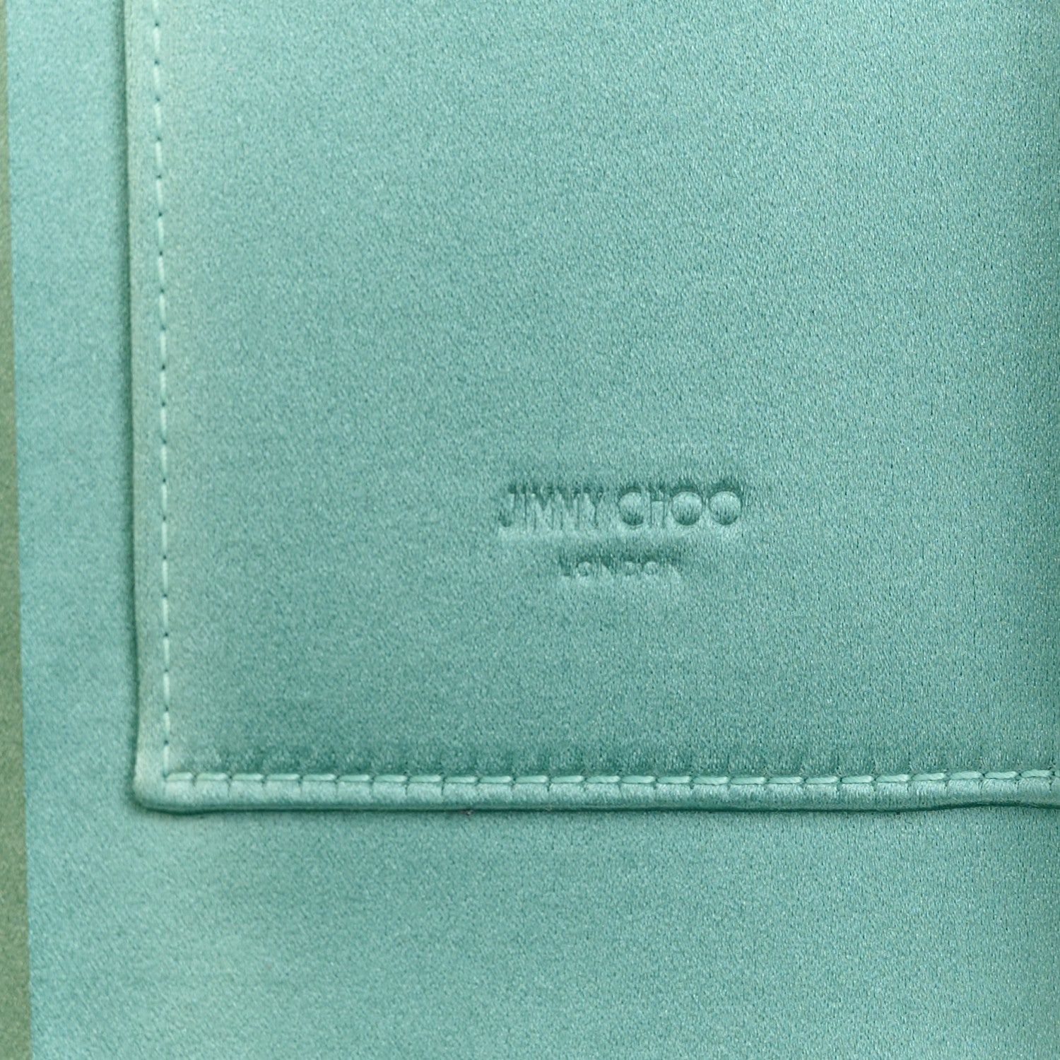 Jimmy Choo Satin Crystal Clemmie Clutch Smoke Green 6 of 10