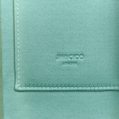 Jimmy Choo Satin Crystal Clemmie Clutch Smoke Green 6 of 10