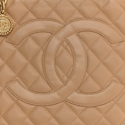 Chanel Caviar Quilted Medallion Tote Beige 8 of 10