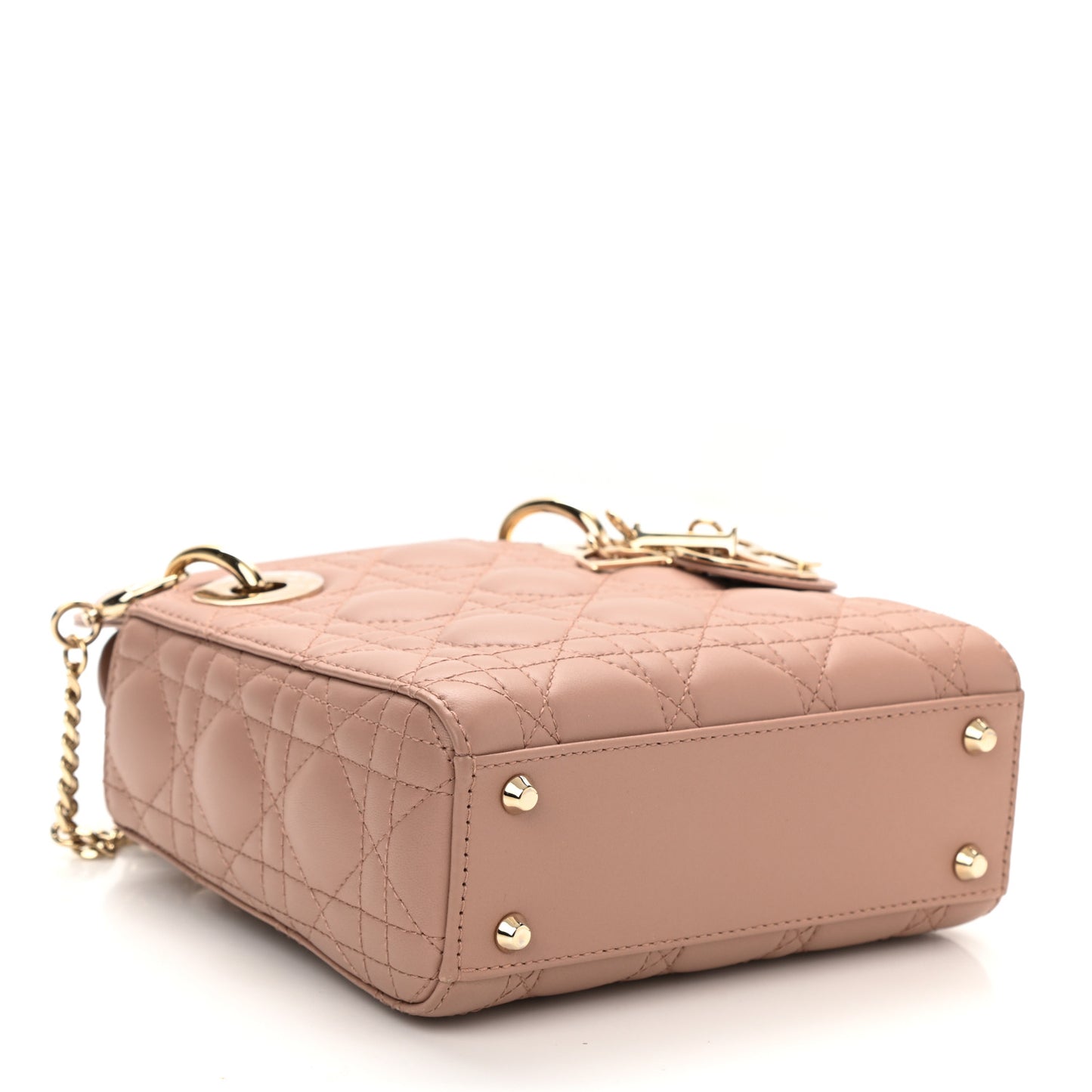 Lambskin Cannage Mini Lady Dior Rose De Vents