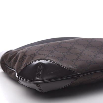 Gucci Nylon Signature Hobo Shoulder Bag Brown 7 of 10
