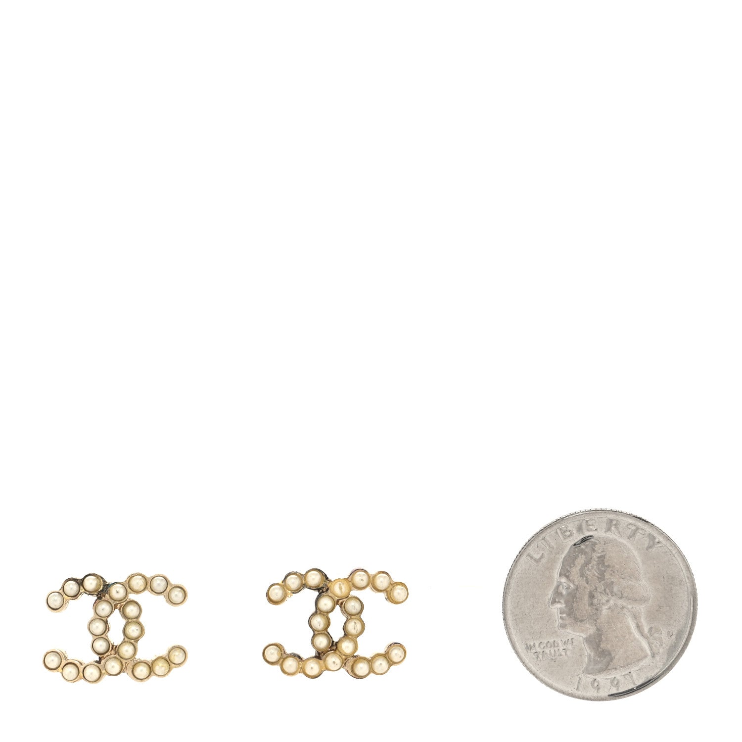 Chanel Pearl CC Earrings Silver 2 of 4