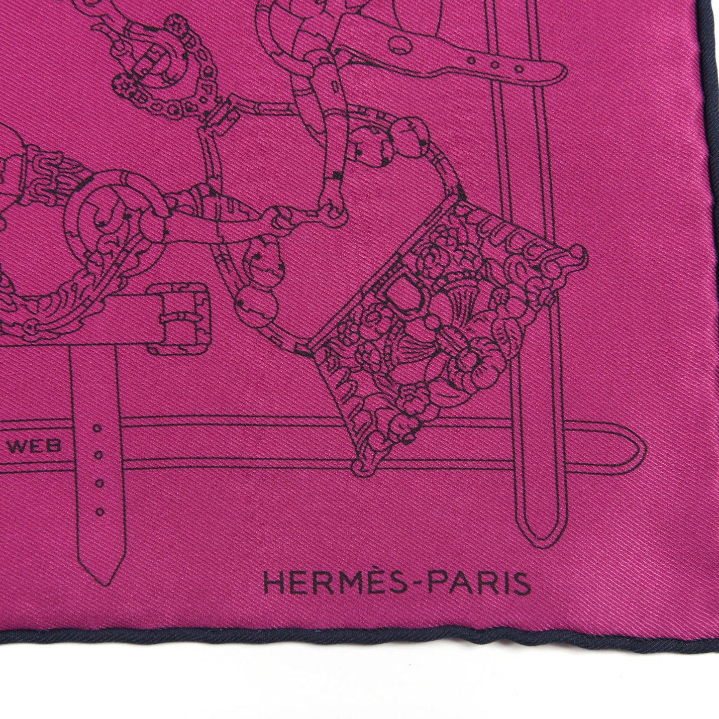 Silk Flamboyant Web Scarf Rose Indien Marine