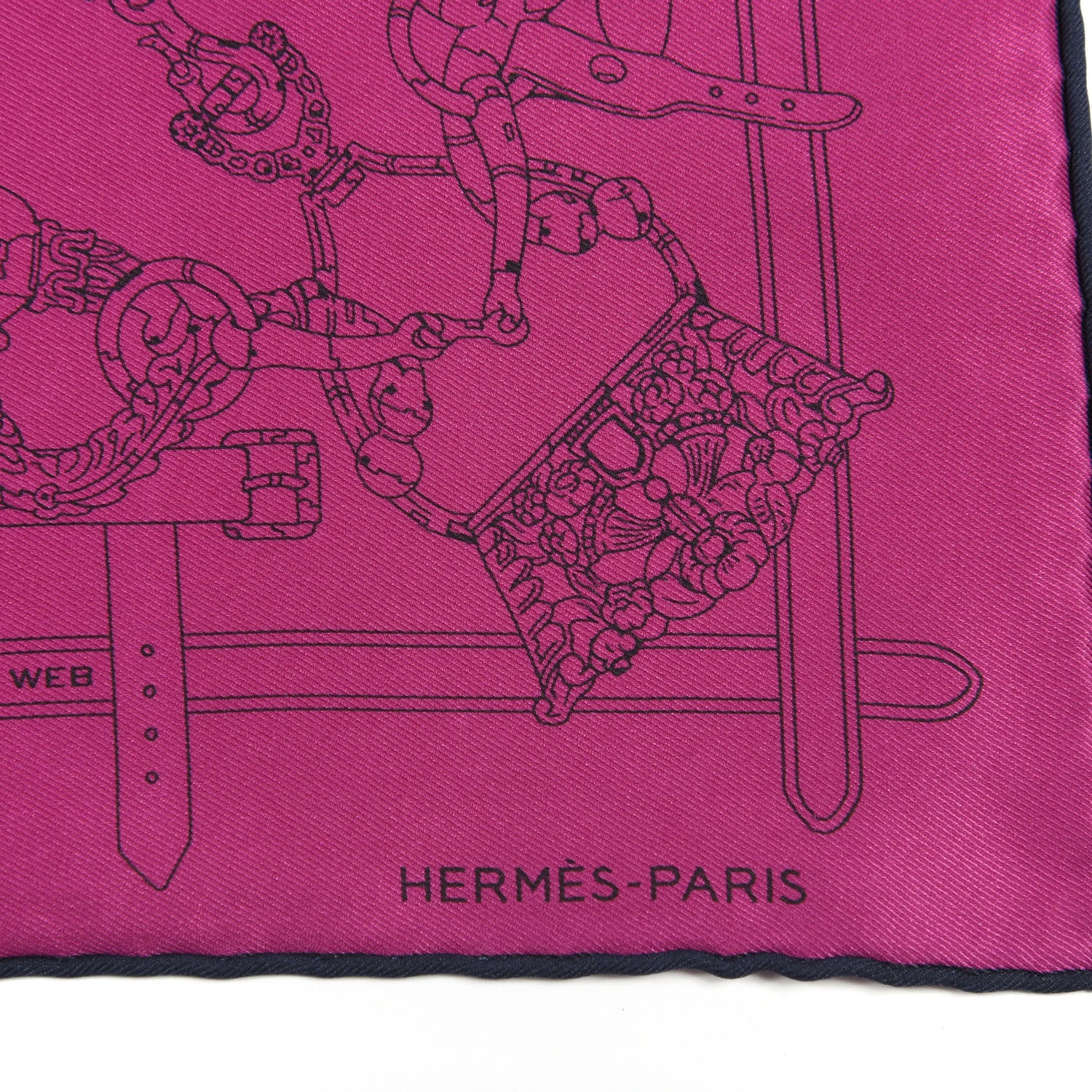 Hermes Silk Flamboyant Web Scarf Rose Indien Marine 3 of 6