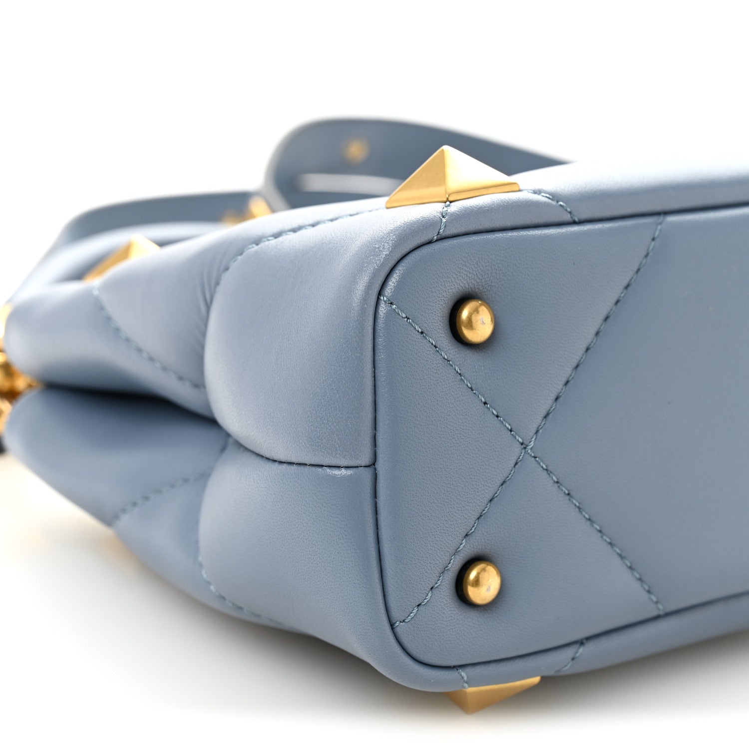Valentino Garavani Nappa Mini Roman Stud The Handle Bag Niagara 8 of 9