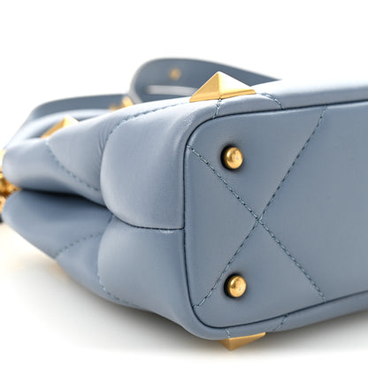 Valentino Garavani Nappa Mini Roman Stud The Handle Bag Niagara 8 of 9