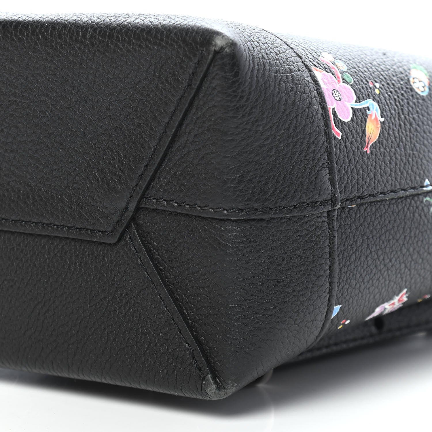 Louis Vuitton Calfskin Flower Lockme Mini Backpack Black Multicolor 6 of 9