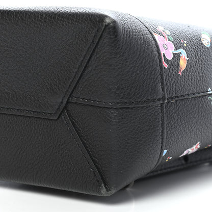 Louis Vuitton Calfskin Flower Lockme Mini Backpack Black Multicolor 6 of 9