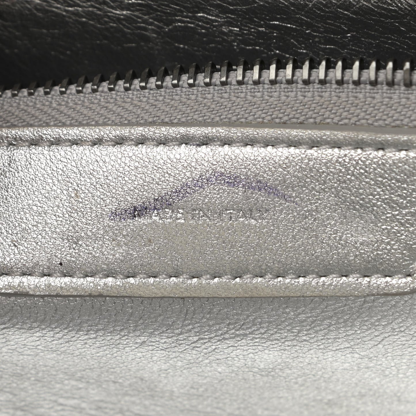 Laminated Lambskin Micro Luggage Silver