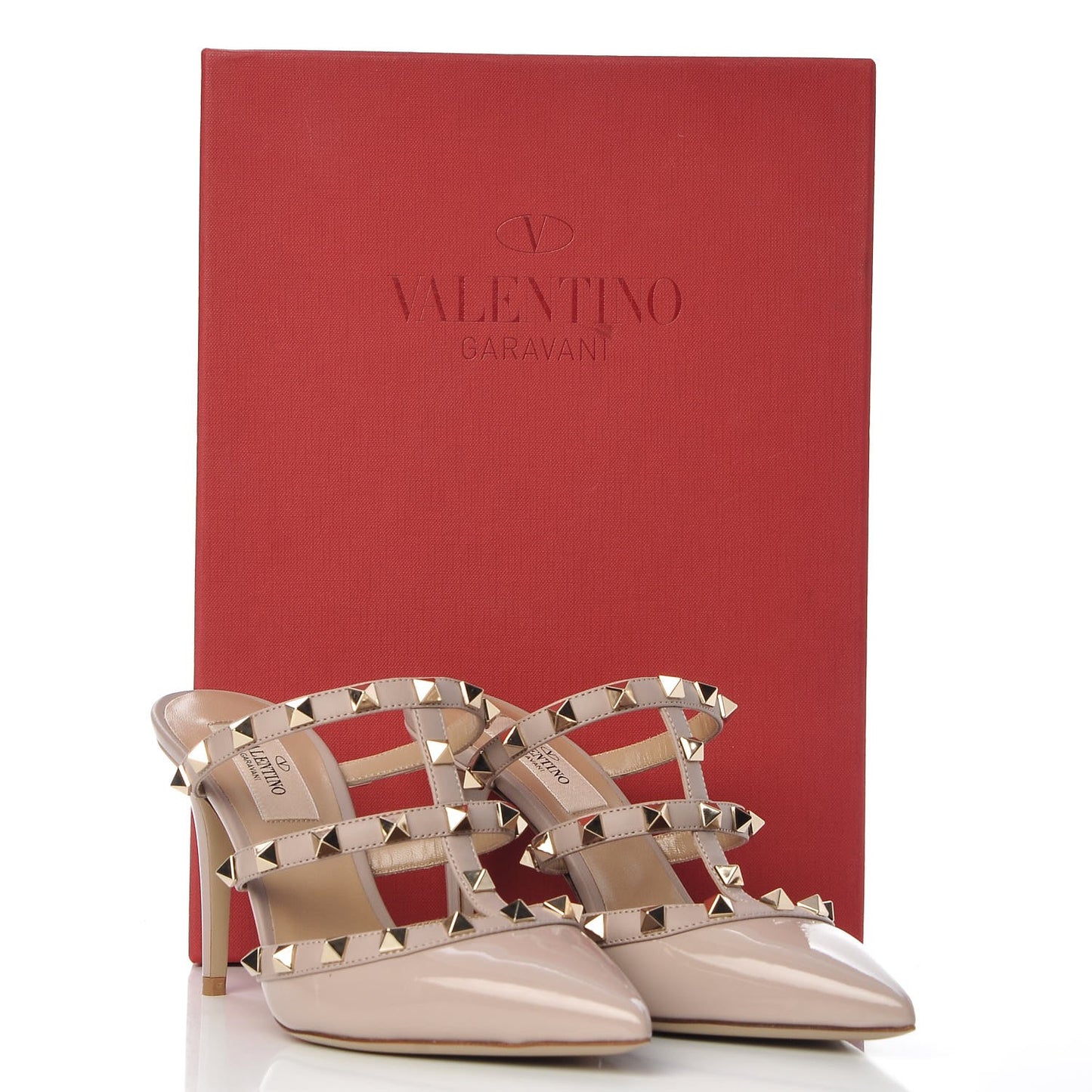 Patent Rockstud 90mm Cage Mules 36 Poudre