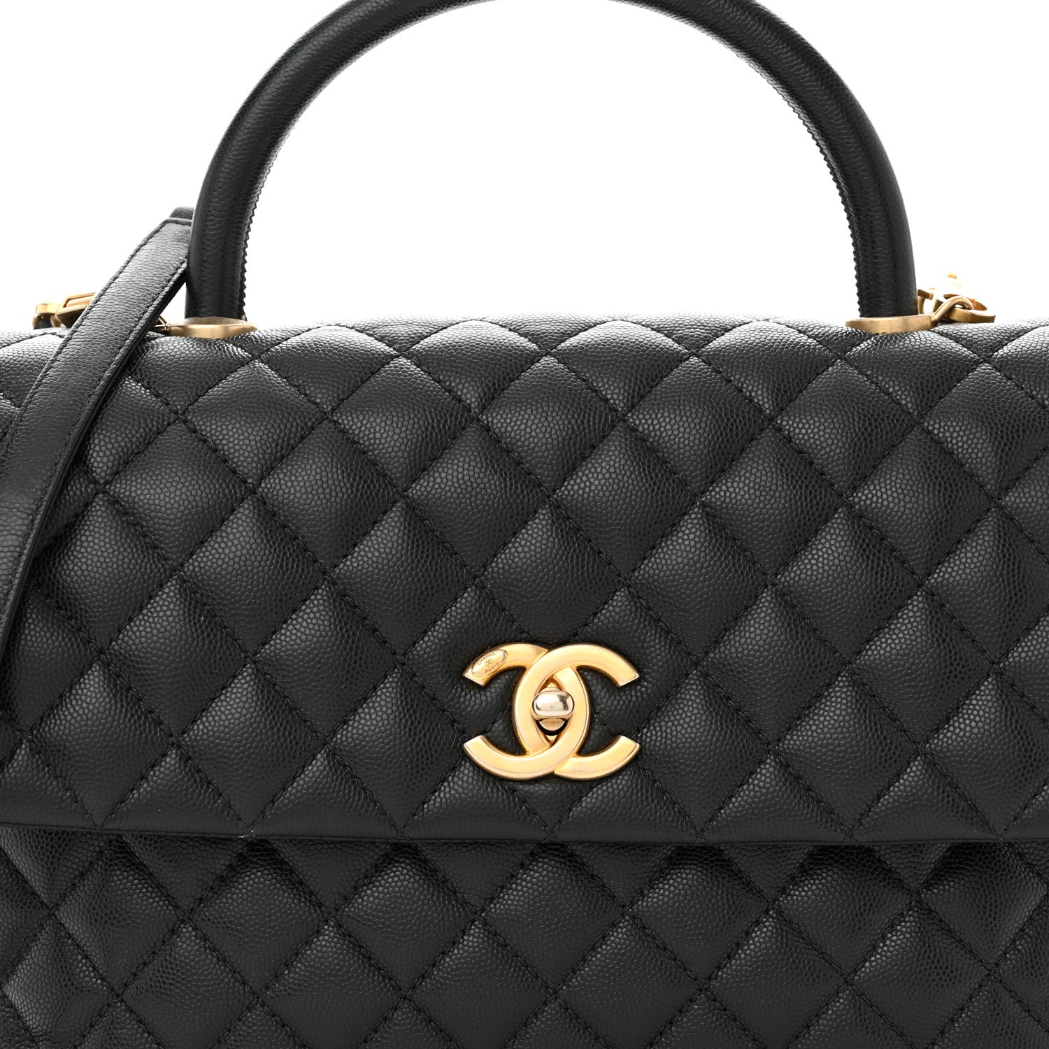 Chanel Caviar Quilted Medium Coco Handle Flap Black 8 of 11