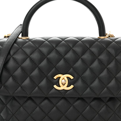 Chanel Caviar Quilted Medium Coco Handle Flap Black 8 of 11